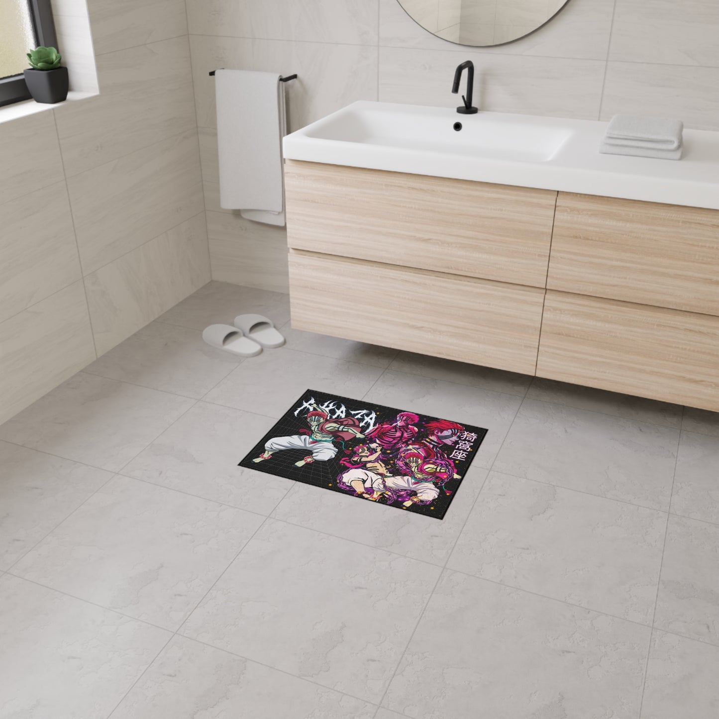 Anime-Inspired Heavy Duty Floor Mat, Gamer Decor, Home Entrance Rug, Unique Gift, Floor Protection, Love for Anime