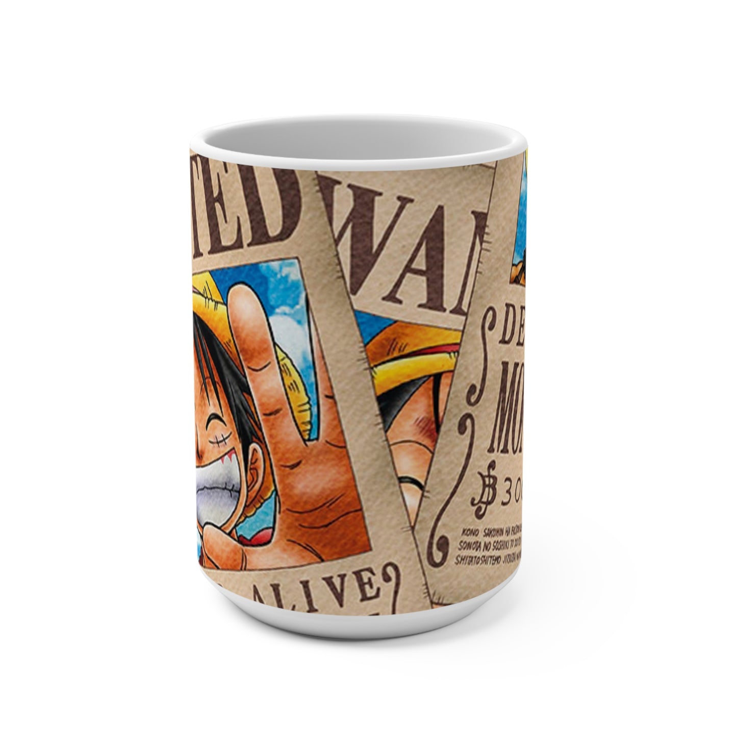 Luffy Adventurous Mug 15oz: Perfect for Coffee Lovers, Anime Fans, Gift for Holidays, Collectible, Unique Decor, Pirate Theme
