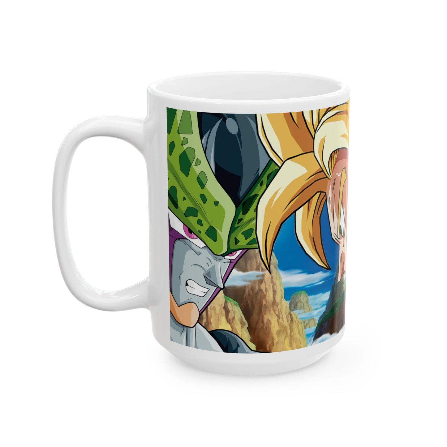 Epic Anime Characters Ceramic Mug, Dragon Ball Z Mug, Gift for Anime Fans, Coffee Cup, Cartoon Art Drinkware, 11oz, 15oz