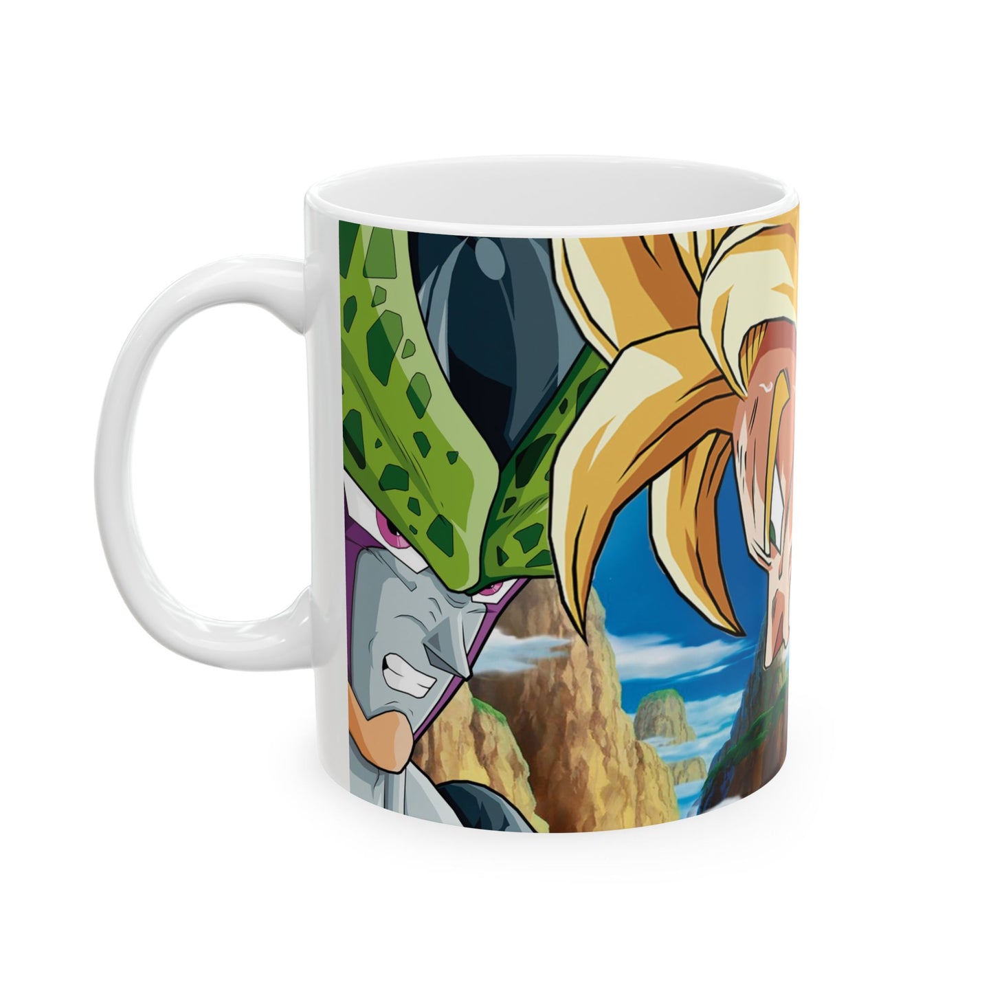 Epic Anime Characters Ceramic Mug, Dragon Ball Z Mug, Gift for Anime Fans, Coffee Cup, Cartoon Art Drinkware, 11oz, 15oz