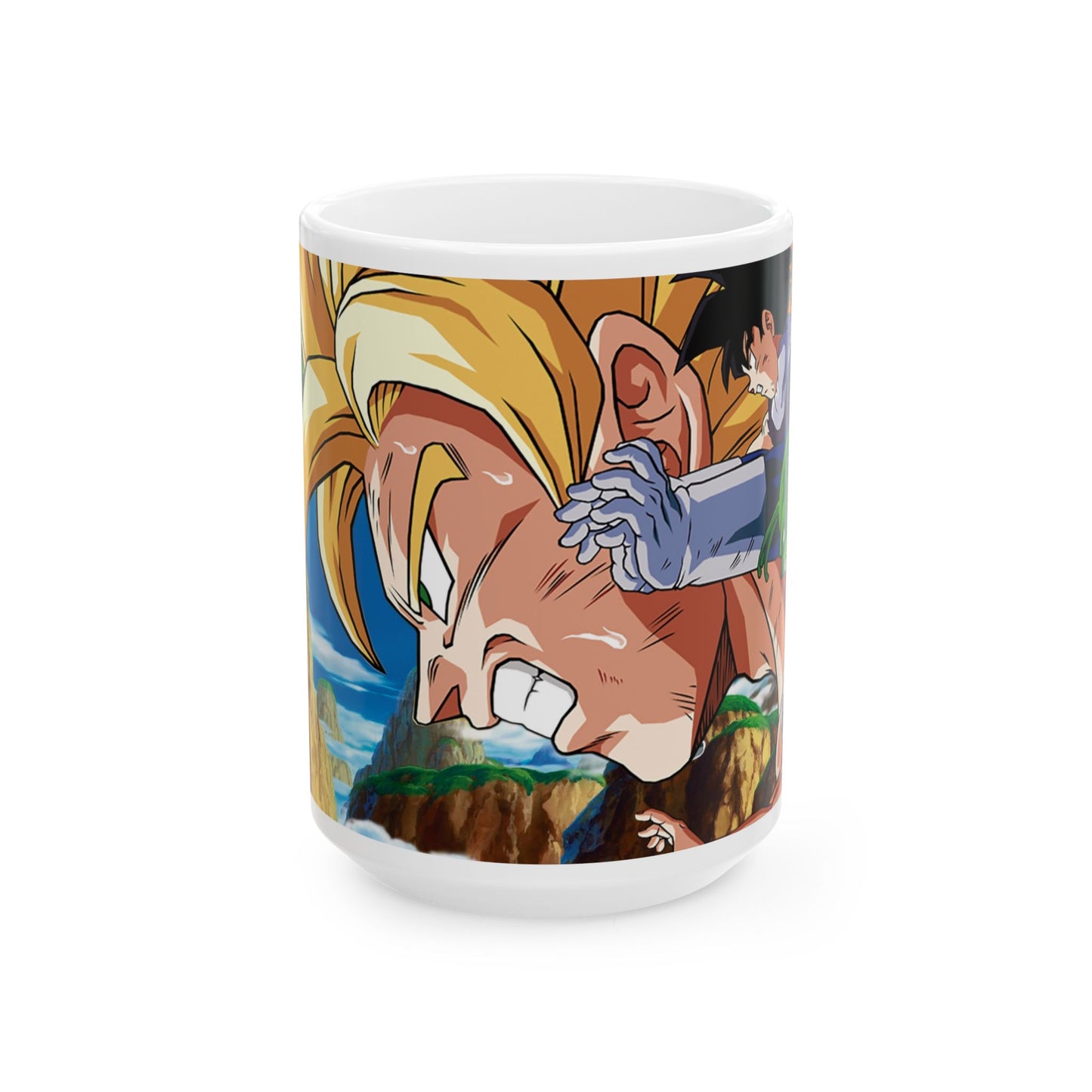 Epic Anime Characters Ceramic Mug, Dragon Ball Z Mug, Gift for Anime Fans, Coffee Cup, Cartoon Art Drinkware, 11oz, 15oz