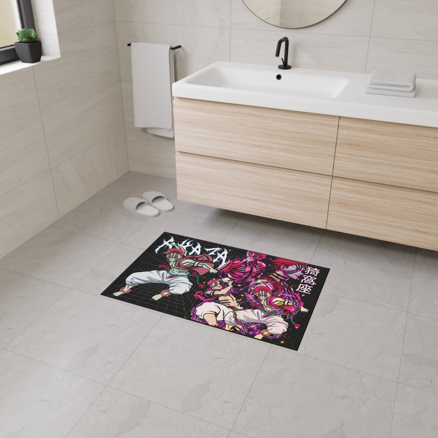 Anime-Inspired Heavy Duty Floor Mat, Gamer Decor, Home Entrance Rug, Unique Gift, Floor Protection, Love for Anime