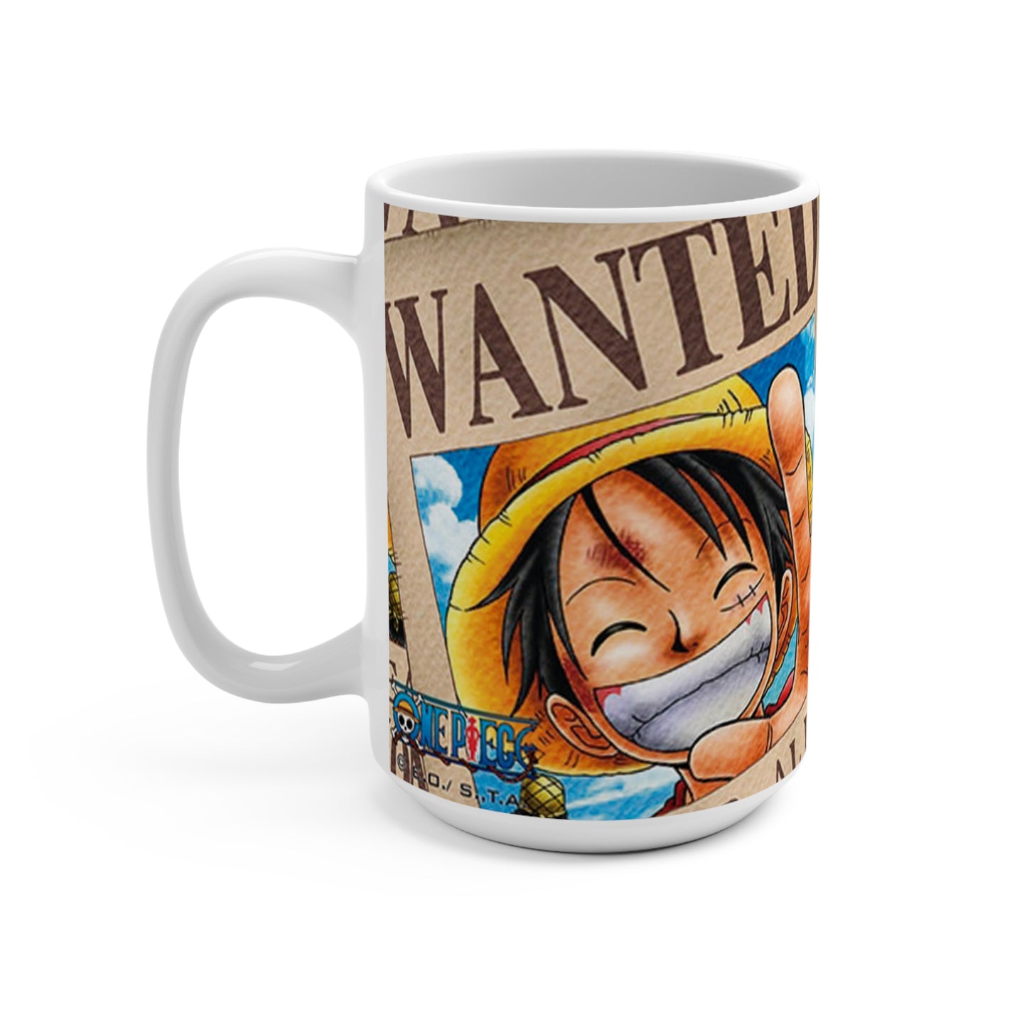 Luffy Adventurous Mug 15oz: Perfect for Coffee Lovers, Anime Fans, Gift for Holidays, Collectible, Unique Decor, Pirate Theme