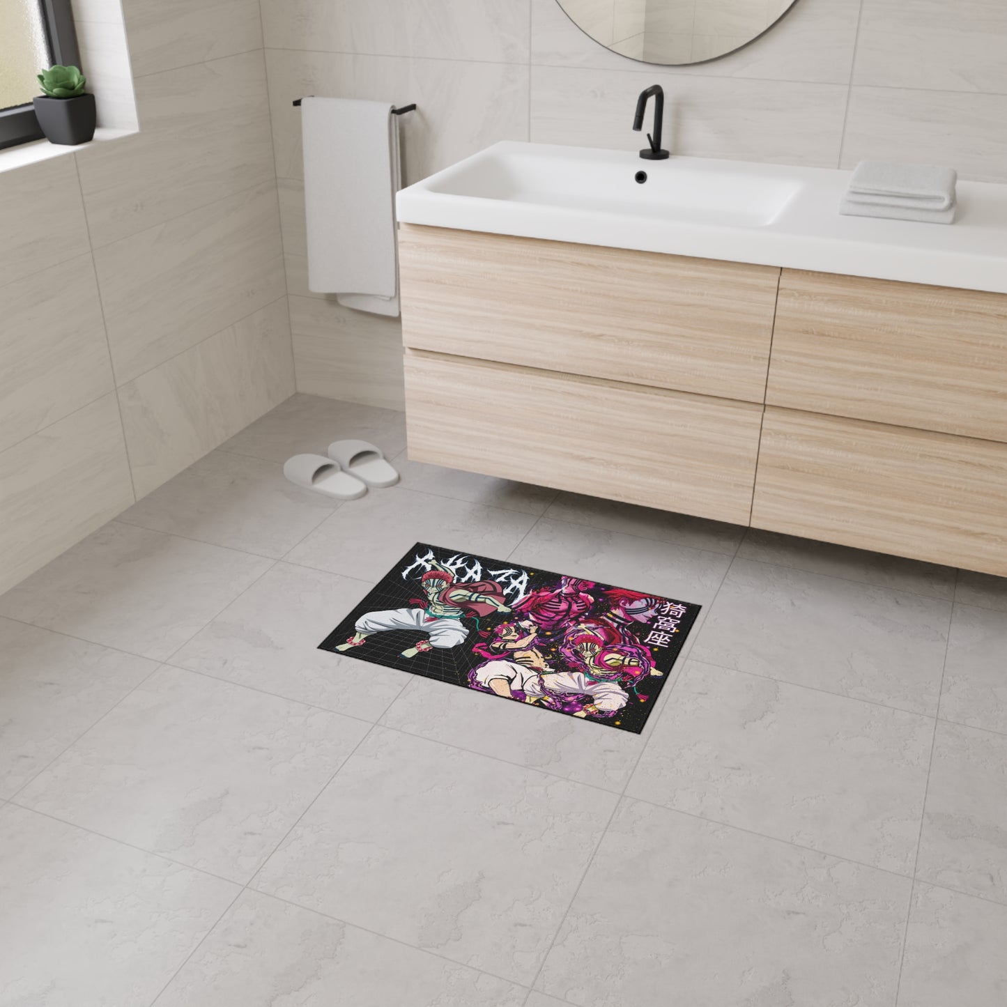 Anime-Inspired Heavy Duty Floor Mat, Gamer Decor, Home Entrance Rug, Unique Gift, Floor Protection, Love for Anime
