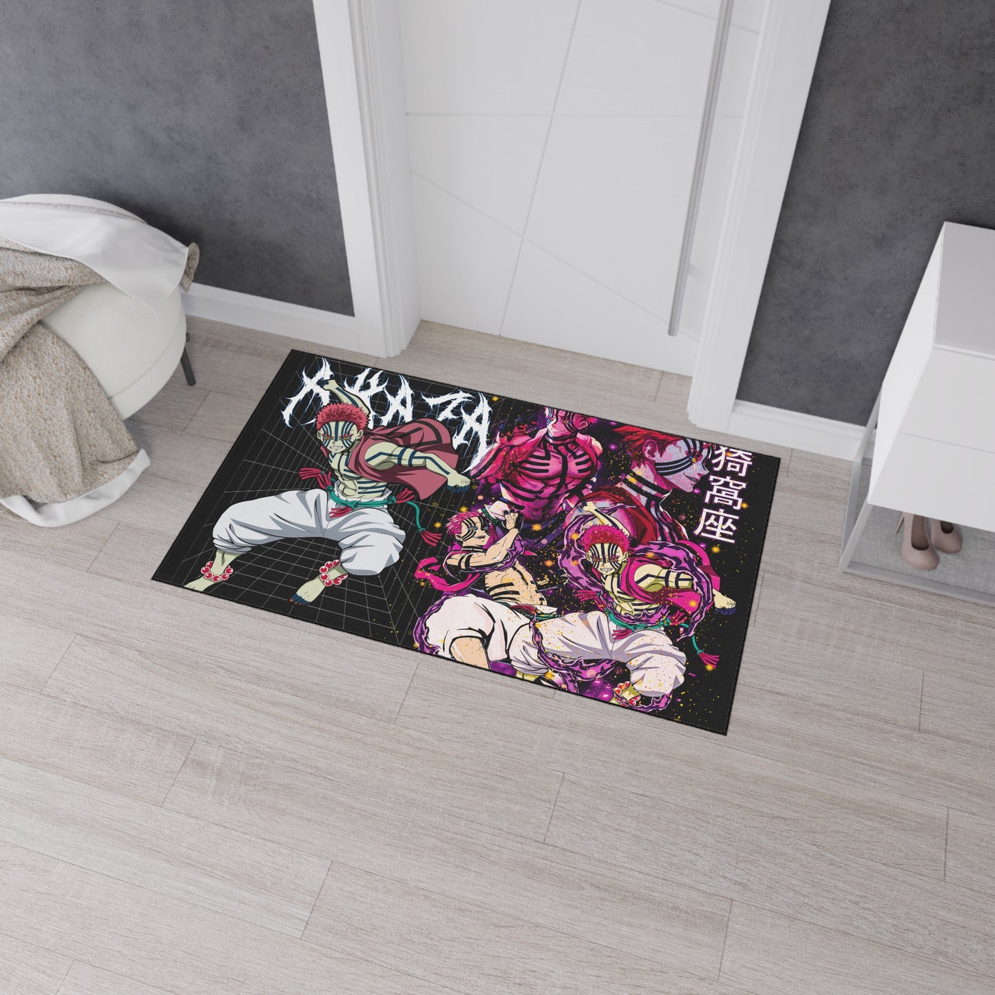 Anime-Inspired Heavy Duty Floor Mat, Gamer Decor, Home Entrance Rug, Unique Gift, Floor Protection, Love for Anime